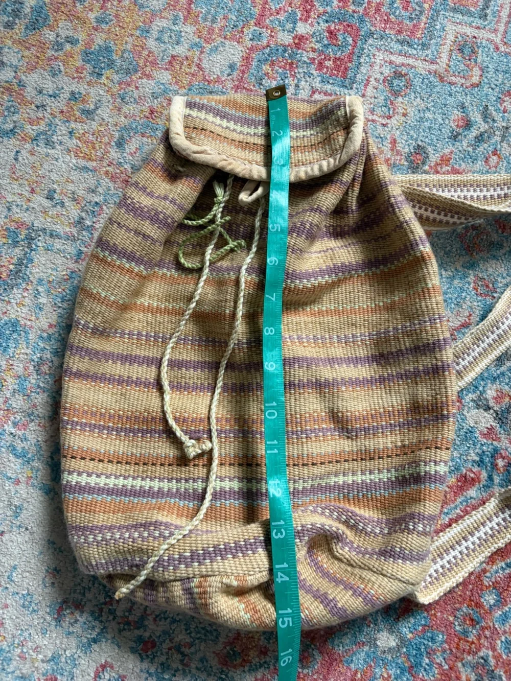 Handmade woven small backpack